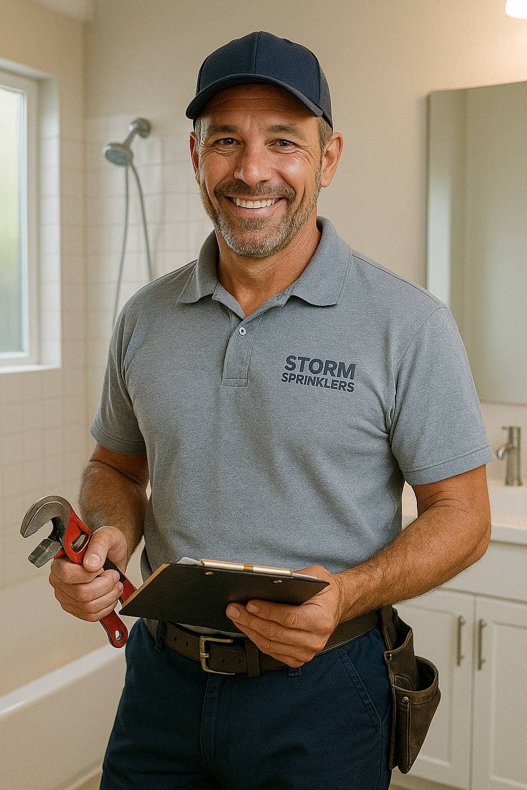 Subcontractor plumber installing a PRV and backflow device for an irrigation system in Utah