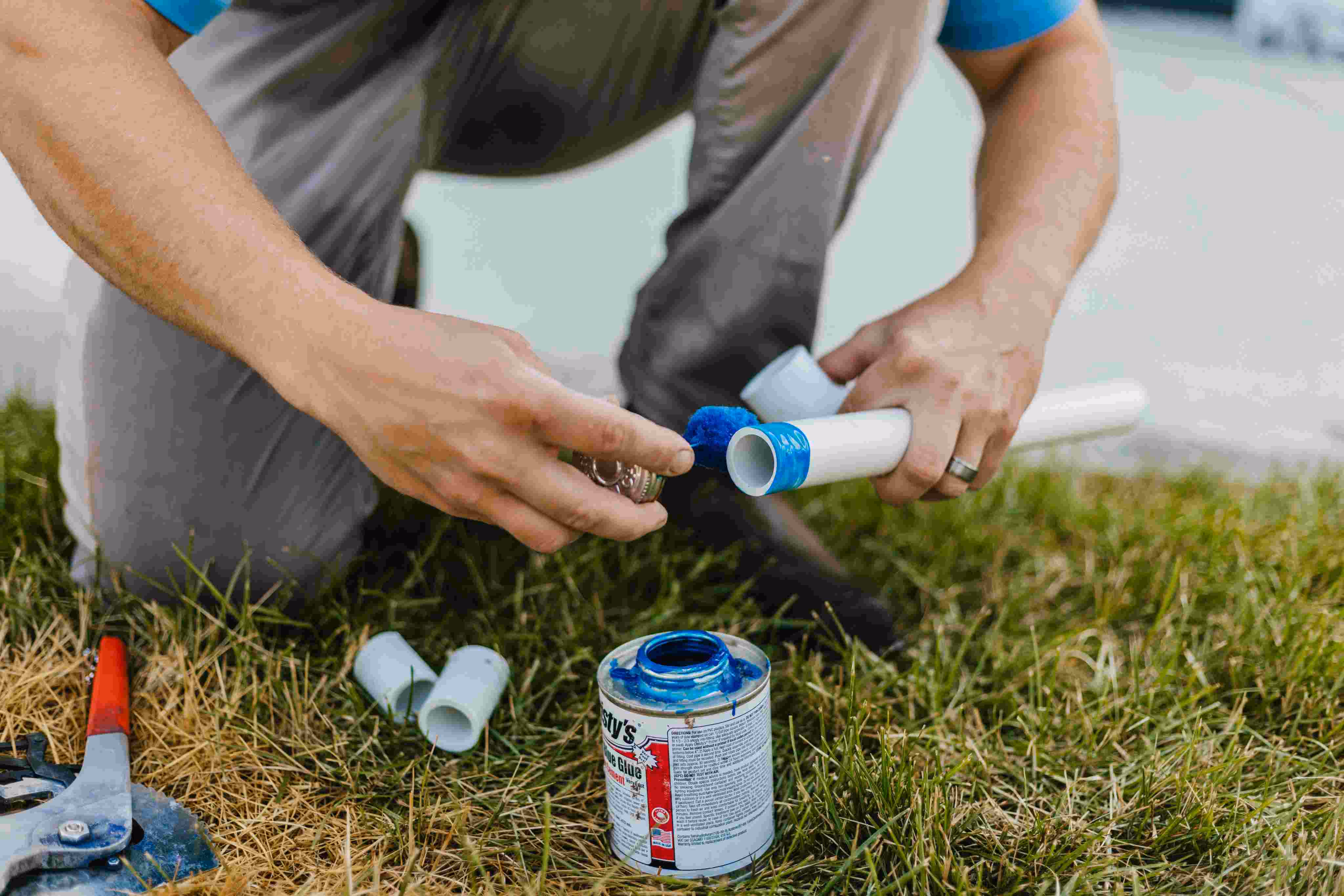 Storm Sprinklers technician installing new lawn sprinkler system in Utah County or Salt Lake County