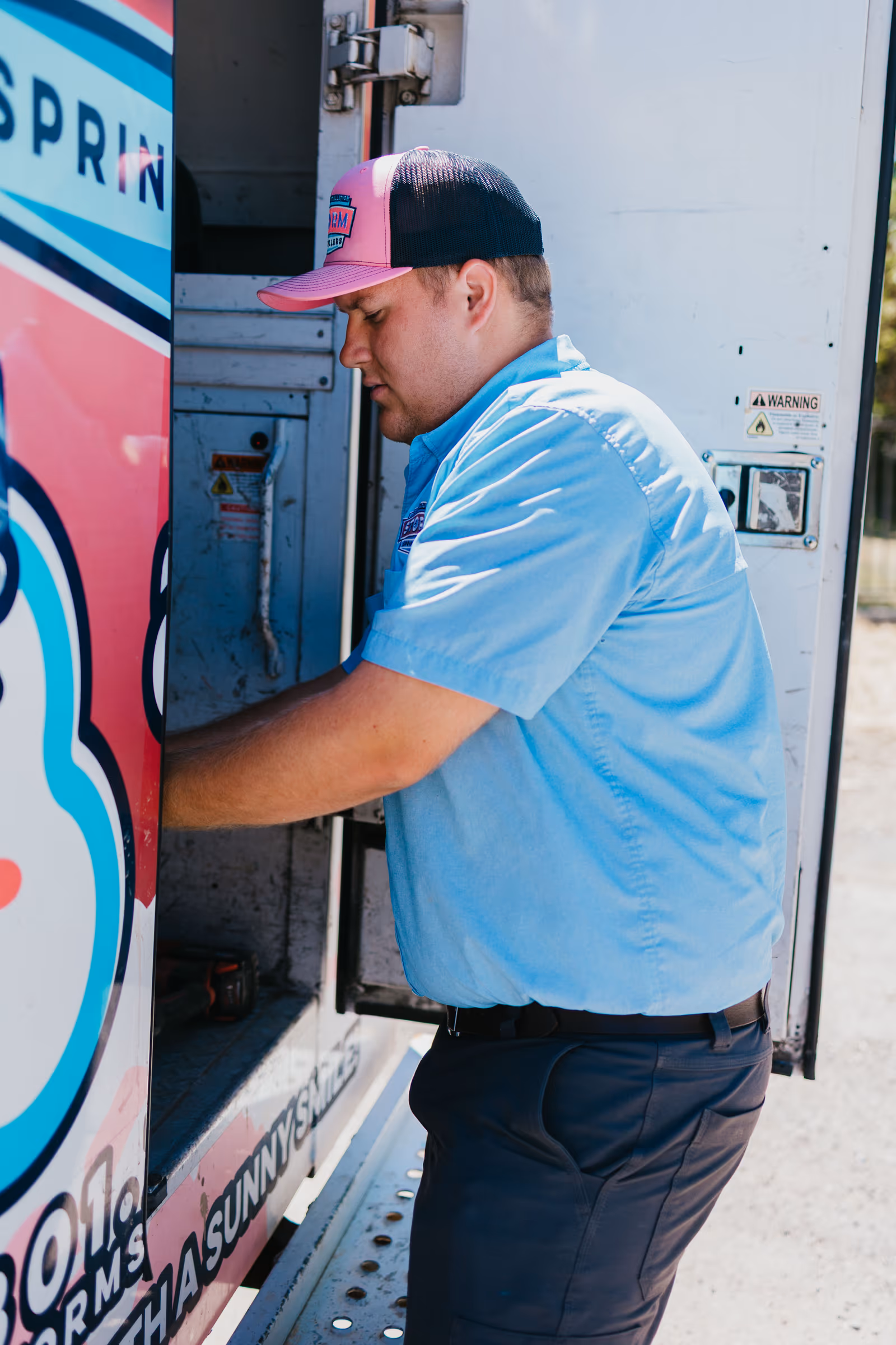 Storm Sprinklers service van for sprinkler winterization in Utah County and Salt Lake County