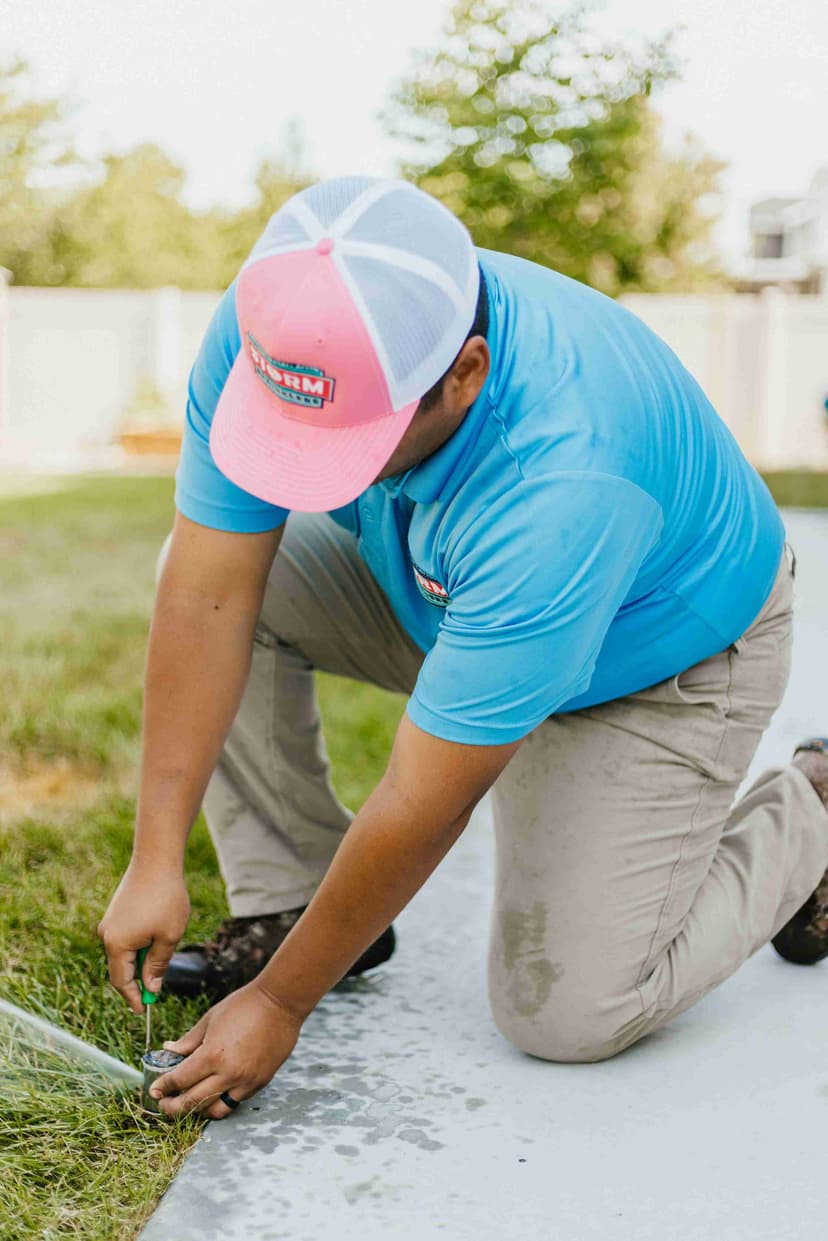 Storm Sprinklers technician performing spring tune-up